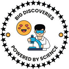 A man is holding a microscope and smiling