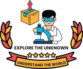 A man is holding a microscope