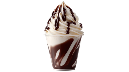 Vanilla soft serve ice cream illustrated with smooth swirled texture showcasing creamy sweet dessert elements and classic frozen treat detail isolated on white background