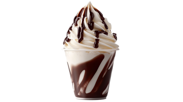 Vanilla soft serve ice cream illustrated with smooth swirled texture showcasing creamy sweet dessert elements and classic frozen treat detail isolated on white background - Powered by Adobe