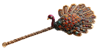 Turkey-themed hair pin illustrated with festive decorative accents featuring bright feather-inspired details and charming holiday styling isolated on white background