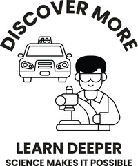 A man is shown in a lab coat and holding a hammer