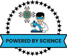 A man in a lab coat holding a microscope