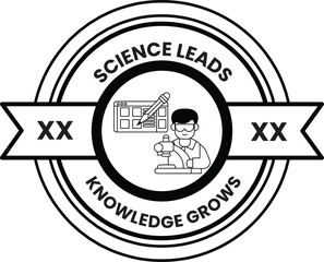 A black and white logo for Science Leads
