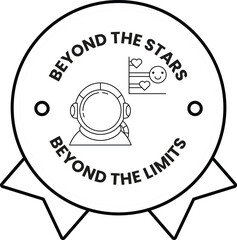 A badge with a man in a spacesuit