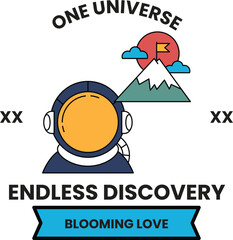 A man in a space suit is looking at a mountain