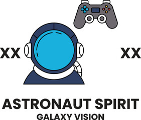 A cartoon of an astronaut with a joystick