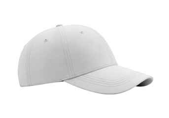 Fototapeta premium Plain white baseball cap with curved brim isolated on transparent background