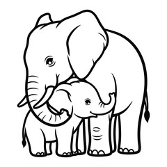 Happy new year deer with fireworks illustration for coloring and celebration