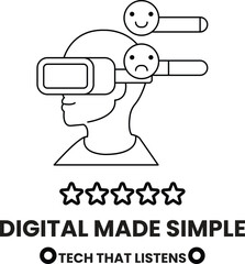 A man wearing a virtual reality headset with a smiley face on his head