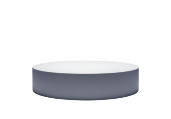 A simple cylindrical object with a flat top isolated on transparent background