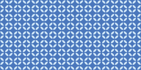 Seamless vector pattern with repeating geometric circles shapes abstract retro background blue white minimal decorative design contemporary stylish wallpaper fabric textile wrapping paper print