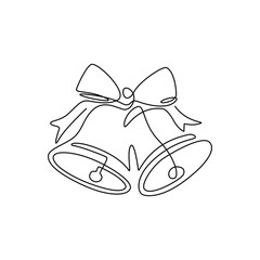 Continuous Line Christmas Bells 
