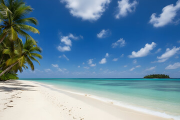 Fototapeta premium Beautiful Tropical Beach Landscape with Turquoise Water