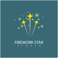 Firework star logo vector and symbol design