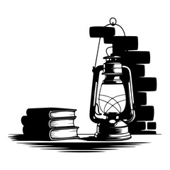 Vintage Oil Lantern Vector – Classic Antique Lamp Illustration