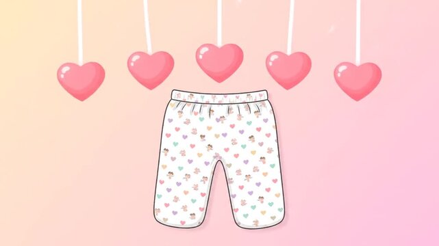 Adorable children's heart-patterned pajamas, perfect for a cozy Valentine Day Pajamas celebration at home, featuring a sweet and comfortable design