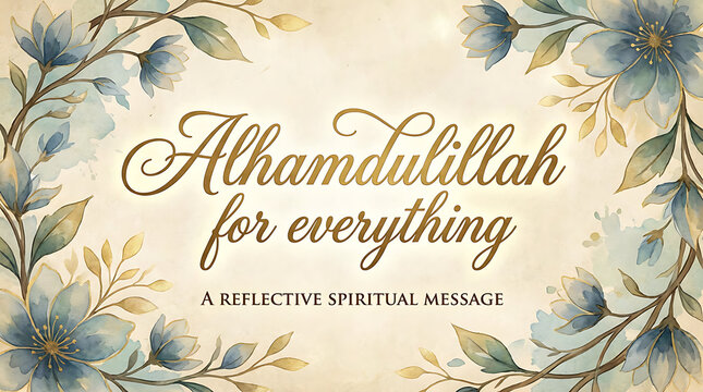 Alhamdulillah for everything a reflective spiritual message.