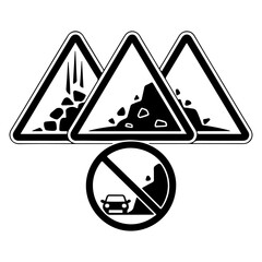 Loose Chippings Road Sign SVG, No Overtaking Warning Triangle, UK Road Signs Bundle, Traffic Safety SVG PNG