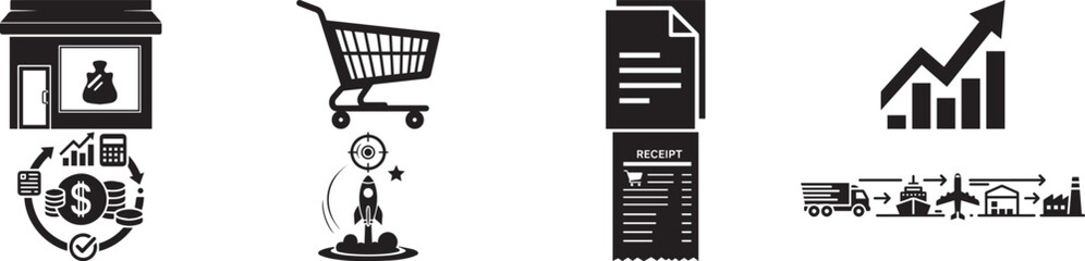 E-commerce and business logistics icons
