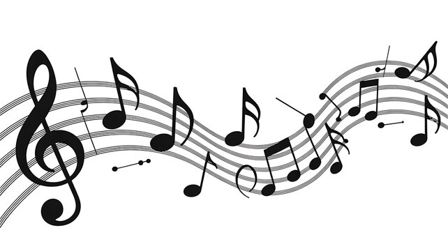 Download free music notes illustration vector graphic for musical composition and sheet music design