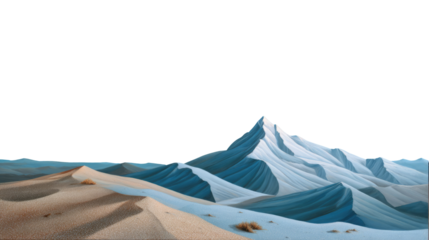 Majestic Mountain's Reach: A landscape scene featuring a majestic snow-capped mountain range, with textured, rugged peaks.