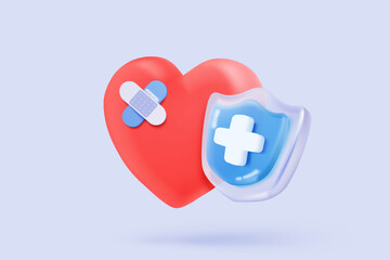 3d pharmacy drug for health pharmaceutical icon signs. cardiology of first aid and health care concepts. Medical symbol of emergency help with clinical. 3d heal medic icon vector render illustration