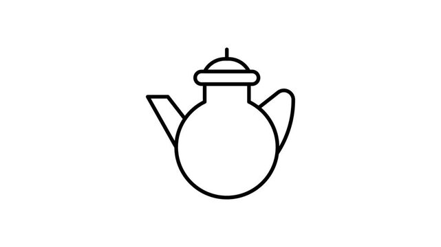 Teapot icon in vector format, depicting a stylized design with a rounded body and elegant spout.