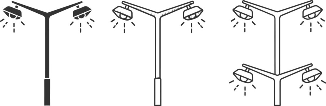 Streetlight designs three different styles of modern outdoor lighting fixtures