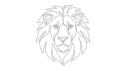 Obraz premium Bold lion face outline makes a fierce and strong statement in simple elegance
