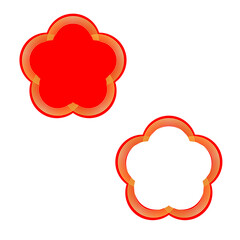 梅の花の形をした金色水引のイラストセット