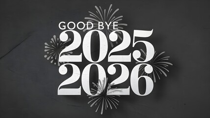 Good Bye 2025 Welcome 2026 Charcoal Transition Design