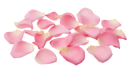 Pink Rose Petals, isolated on transparent background