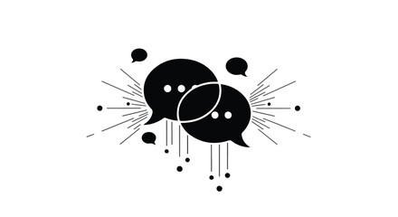 Abstract representation of communication and connection through dialogue bubbles
