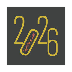 Happy New Year 2026 Minimalist Greeting Card Design