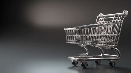 Modern shopping cart ready for your retail needs, perfect for e-commerce promos, Black Friday deals, or showcasing shopping experiences, add your products and boost sales today