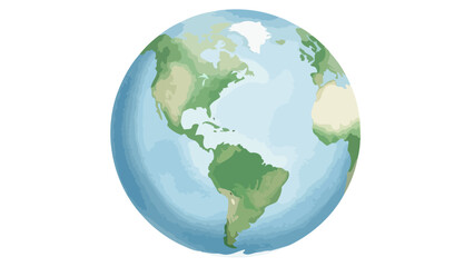 Stylized illustration of Earth globe with visible continents, representing global connectivity and environmental awareness in a digital world graphic