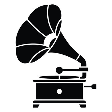 A vintage gramophone, a classic symbol of early 20thcentury music technology, evokes nostalgia for the era of vinyl records and acoustic sound reproduction