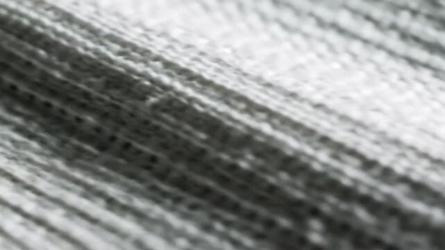 Close up abstract texture of woven fabric detail with parallel lines and soft focus background