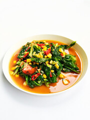 Delicious Spicy Mustard Greens Indonesian Style Recipe