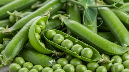 Healthy Green Peas Isolated on Clean Background