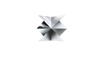 Obraz premium Geometric Elegance: A minimalist, abstract artwork with sleek, sharp lines and metallic surfaces creates a striking visual, emphasizing form, texture and modern design.