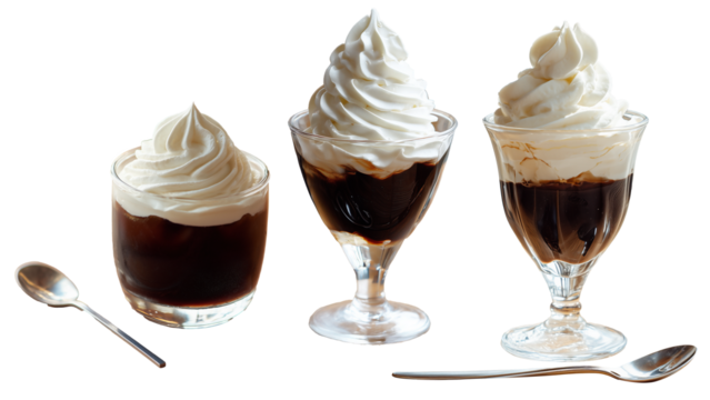 アイスウィンナーコーヒーまたは、コーヒーゼリーセット＿透過素材