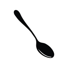 Single spoon vector silhouette on white background. Spoon icon sign illustration design.