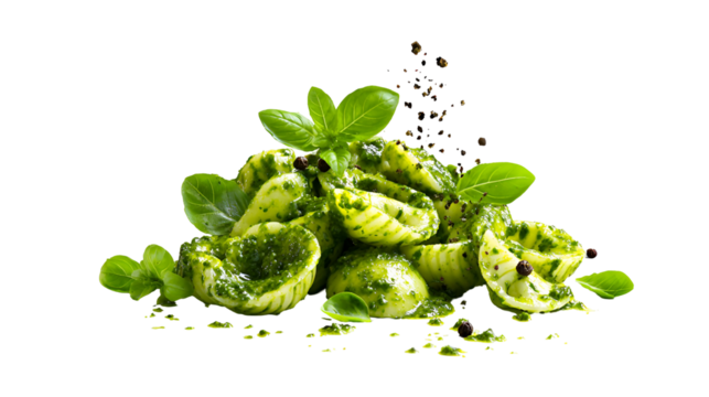 Fresh green tomatoes and mint leaves isolated on transparent background