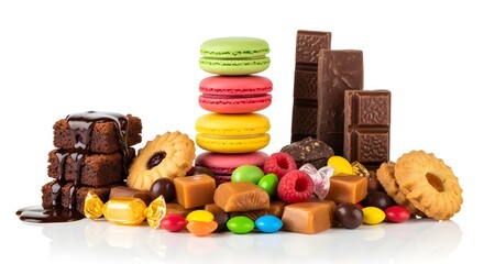 Assorted Bakery Items on White Isolated Background