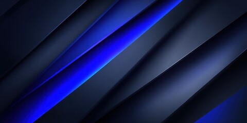 Angled, layered abstract with gradient blue light illuminating dark gray shapes