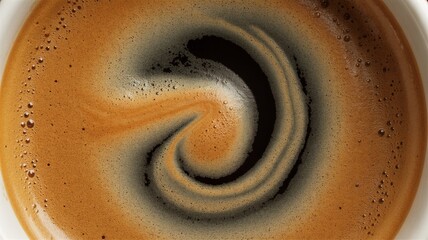 Macro Texture of Golden Espresso Crema Foam