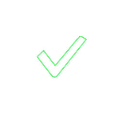 Checkmark Neon Green Glowing Symbol on Dark png