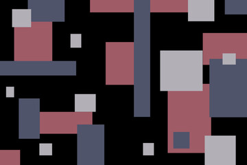 Pixelated abstract geometric blocks in purple-pink-blue, luxury retro digital seamless texture